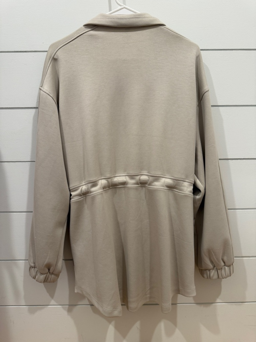 Beige Drawstring Zip-Front Jacket - Picture 2 of 2